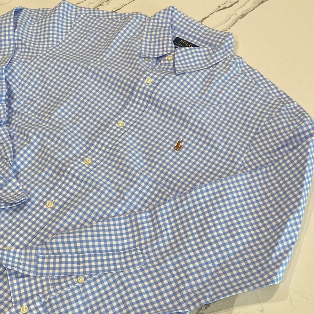 Polo by Ralph Lauren Light Blue Gingham Men's Shirt